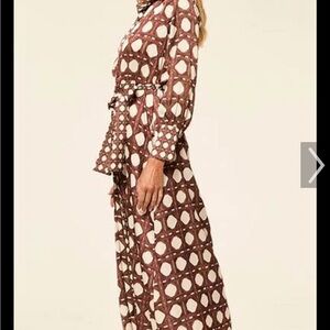 Misa Los Angeles Brown and Cream Patterned Maxi Dress